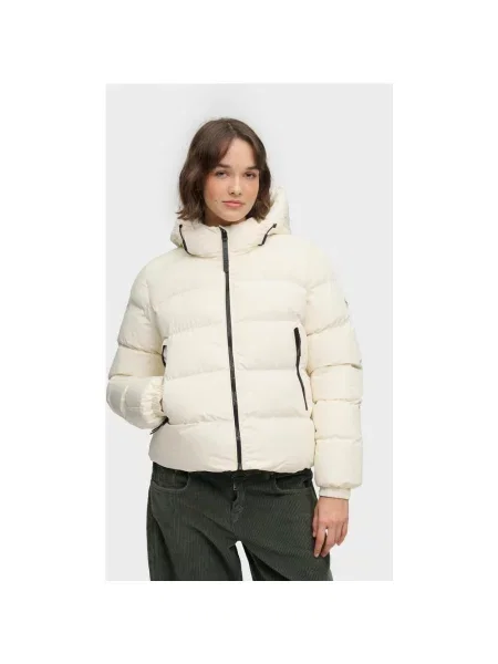 Kurtka z kapturem Superdry Sports Puffer kremowy XS biały