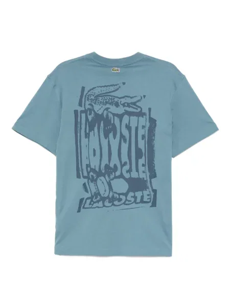 Tričko s potiskem Lacoste s potiskem modré