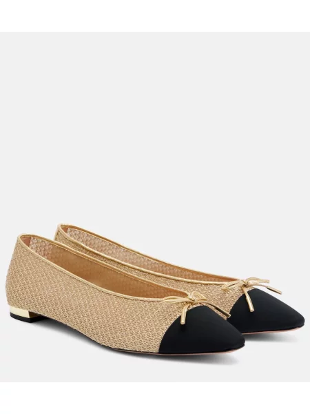 Balerini Aquazzura din piele auriu