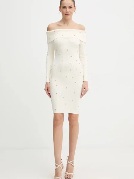 Сукня Guess ALISHA mini облягаюча бежевий