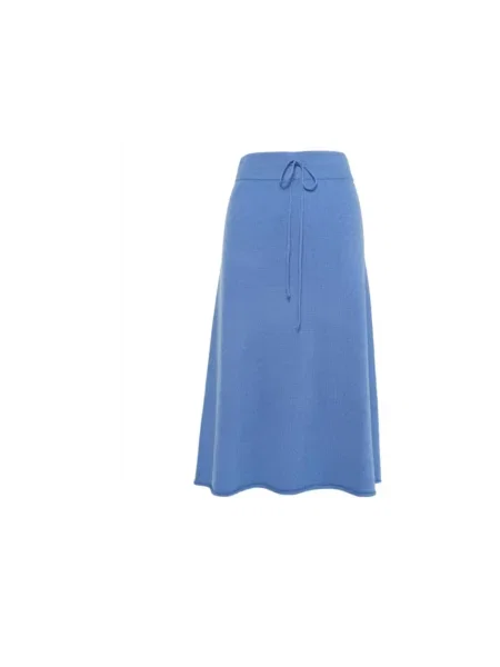 Spódnica Hést z kaszmiru z grubej dzianiny niebieska