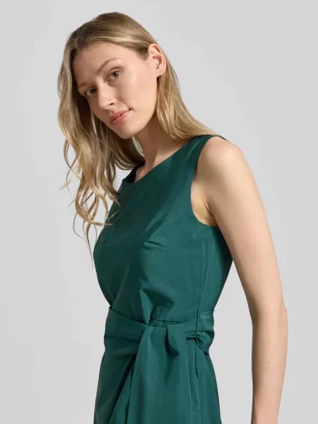 Linia a sukienka wieczorowa z dodatkiem bawełny model GENTILE' Weekend Max Mara granatowa