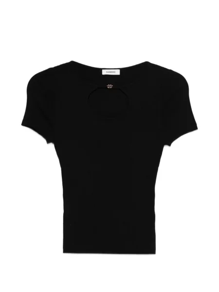 Tricou Sandro cu nervuri negru