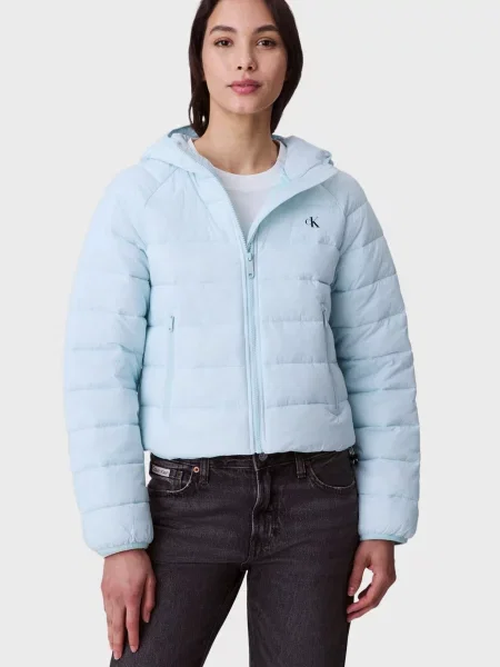 Стьобана джинсова куртка Calvin Klein Jeans блакитна