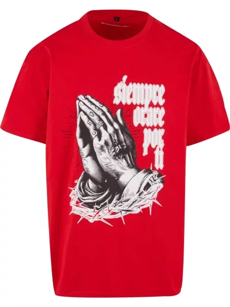 MJ Gonzales Póló Pray for you szürke / piros fehér