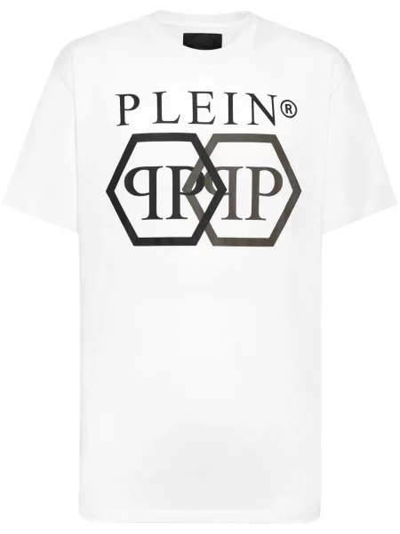 Tricou Philipp Plein cu strasuri alb