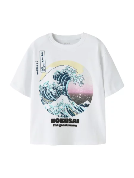 NAME IT Tričko NKFMYDA HOKUSAI námornícka modrá / žltá / čierna biela