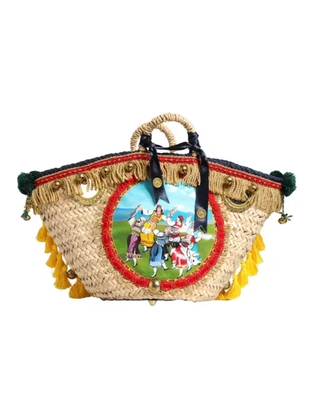 Wielobarwność torba plażowa Dolce And Gabbana skórzana
