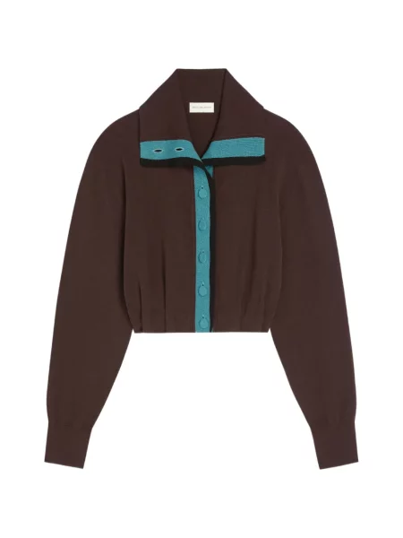 Decupat cardigan Dries Van Noten din cașmir maro