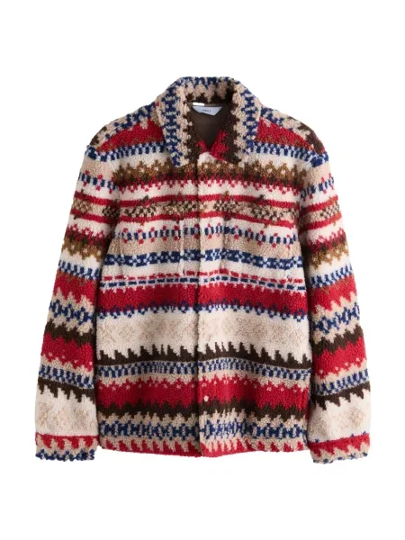 Next Jachetă fleece bej / roșu / negru / natural alb