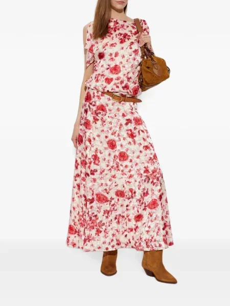 Fusta maxi Isabel Marant de mătase cu model floral cu imagine