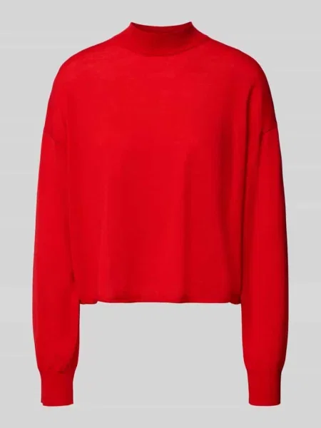Sweter z dzianiny o kroju oversized ze stójką model ‘MATHISA’ Drykorn czerwony