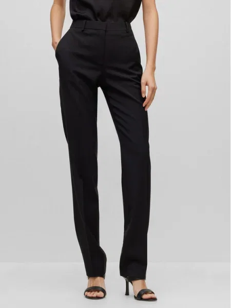 BOSS BLACK de lână pantaloni tameah | slim fit negru