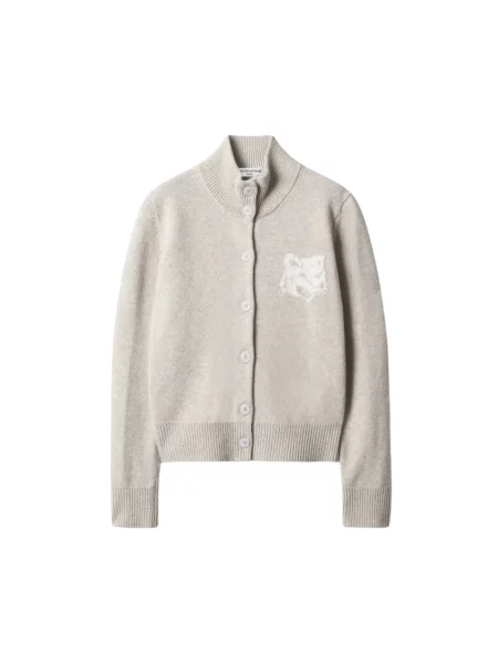 Kardigan Maison Kitsune wełniany szary