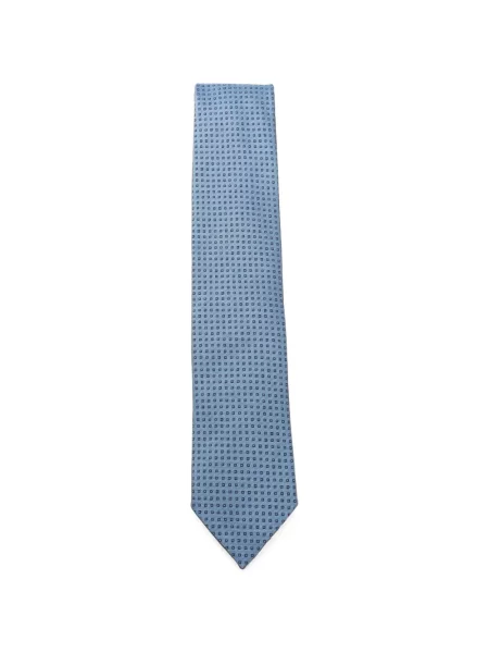 Cravată Zegna cu imagine cu imprimeu geometric albastru