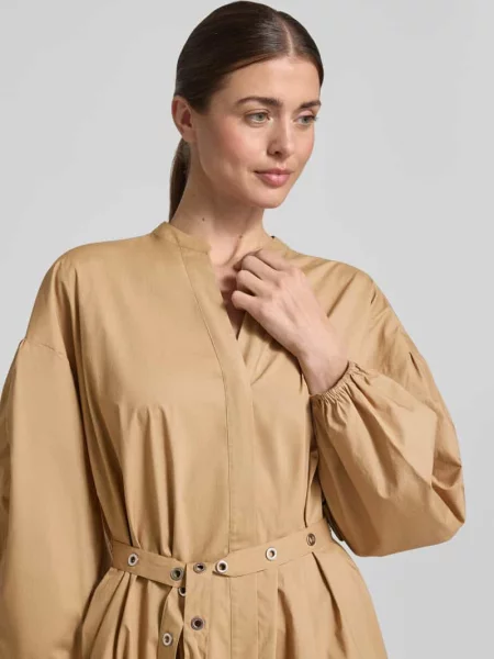 Lejąca sukienka casualowa z czystej bawełny model C_DELLYS' Boss Orange beżowa