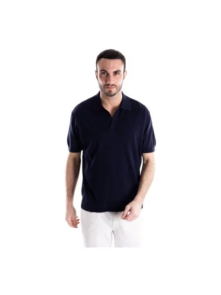 Dzianinowy sweter Paolo Pecora niebieski