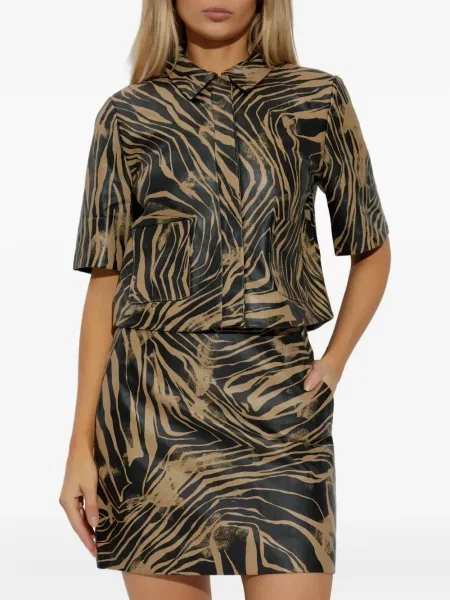 Koszula Munthe z nadrukiem w zebrę czarna