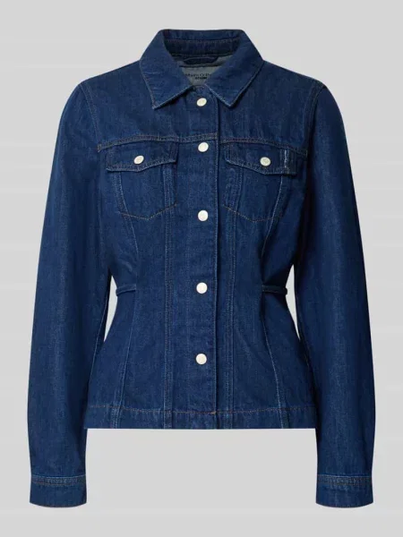 Bluzka jeansowa o rozkloszowanym kroju z mieszanki bawełny i lyocellu Marc O'polo Denim niebieska