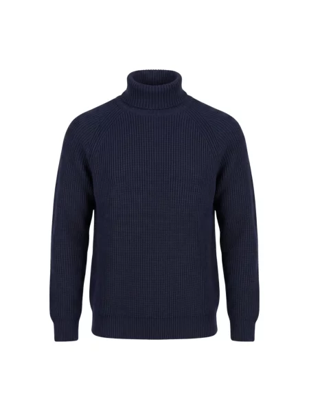 Sweter z golfem Sebago wełniany do golfa niebieski