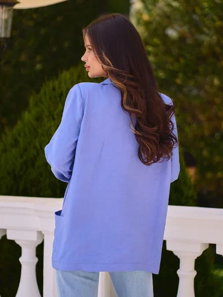 Лляний Піджак ISSA Plus блакитний