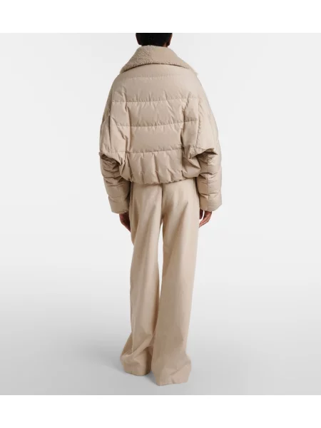 Pantaloni Brunello Cucinelli de catifea cord alb