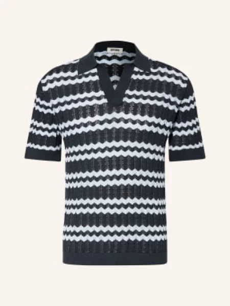Drykorn Pletené Polo Tričko Laurenzzo Regular Fit tmavě / tmavě modrá