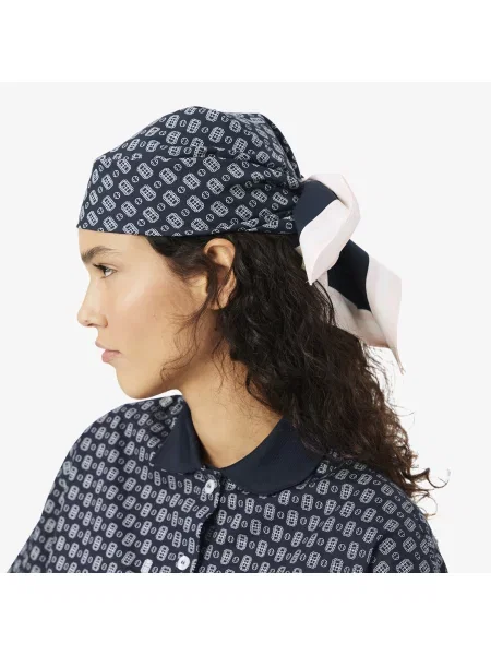 Lacoste Szalik Z Popeliny Z Nadrukiem Tenisowym granatowy