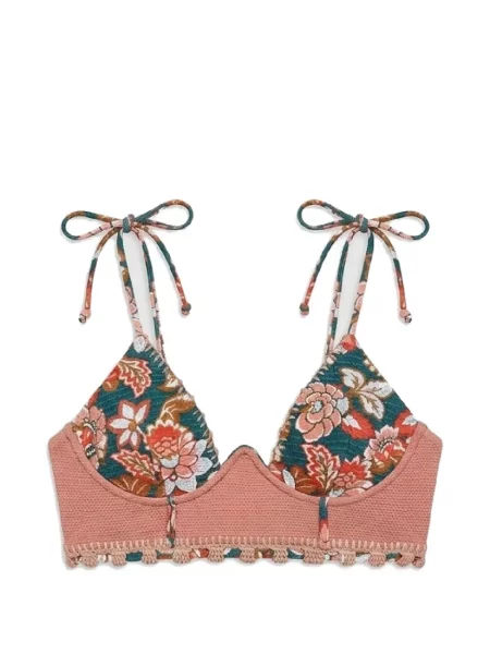 Top Del Maar cu model floral cu imagine verde