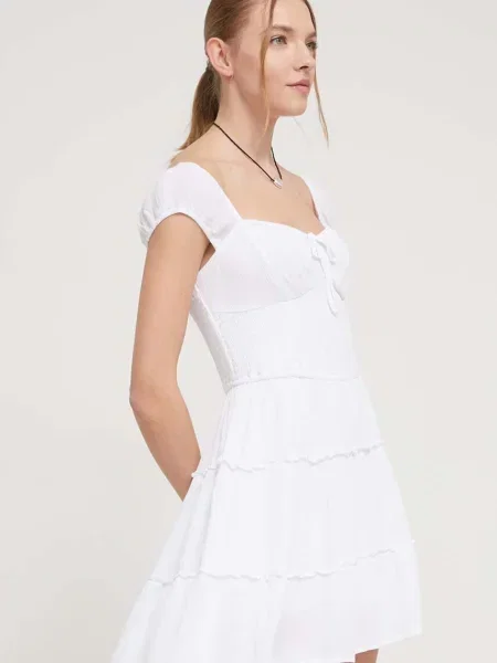 Šaty Hollister Co. bílá mini