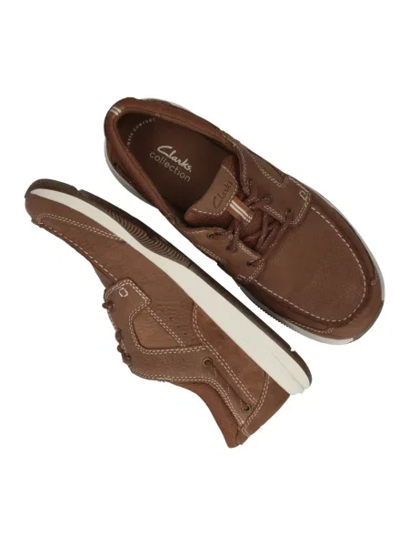 Sneakersy Clarks skórzane brązowe