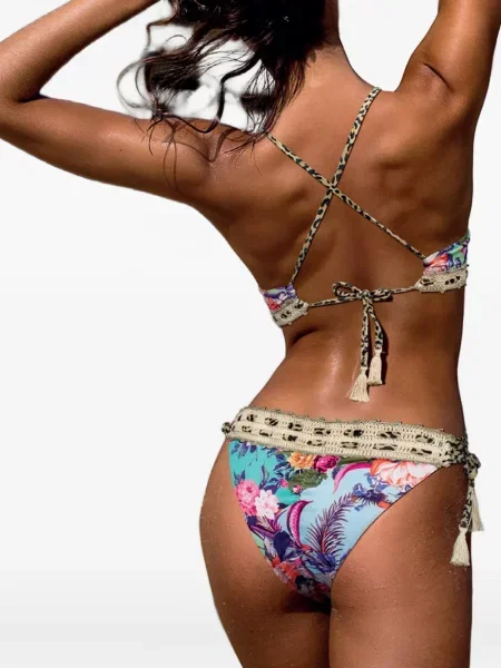 Gėlėtas raštuotas bikini Del Maar mėlyna