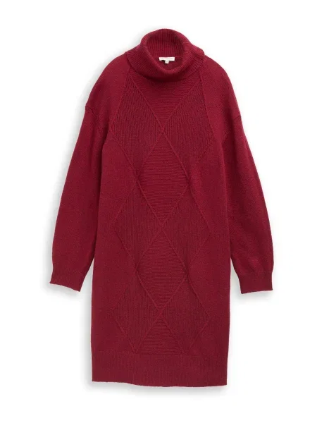TOM TAILOR Pletené šaty melírovaná červená