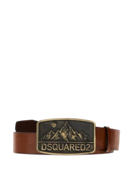 Curea Dsquared2 din piele cu autograf maro