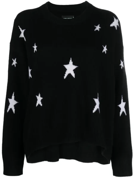 Sweter Zadig&voltaire z kaszmiru z nadrukiem czarny