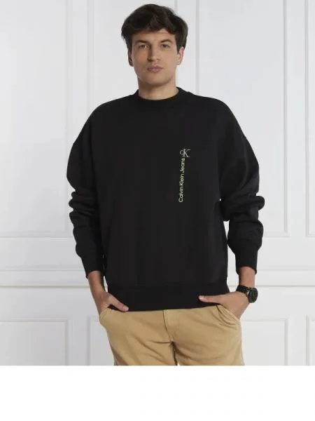 CALVIN KLEIN JEANS Hanorac VERTICAL INSTITUTIONAL negru