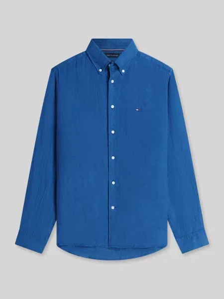 Koszula casualowa o kroju regular fit z czystego lnu Tommy Hilfiger granatowa