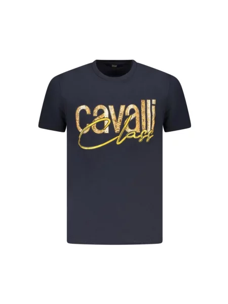 Koszulka Cavalli Class z krótkim rękawem niebieska