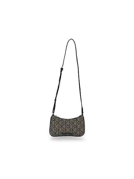 Ročna torba Calvin Klein Emblem Aop črna