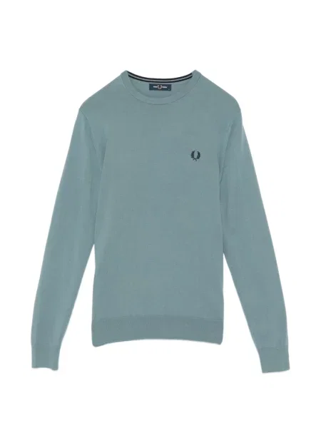 Pulover Fred Perry cu broderie cu decolteu rotund albastru