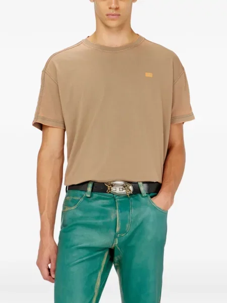 Lung tricou Diesel din jerseu maro
