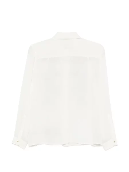 Bluză Elie Saab cu funde cu model floral alb