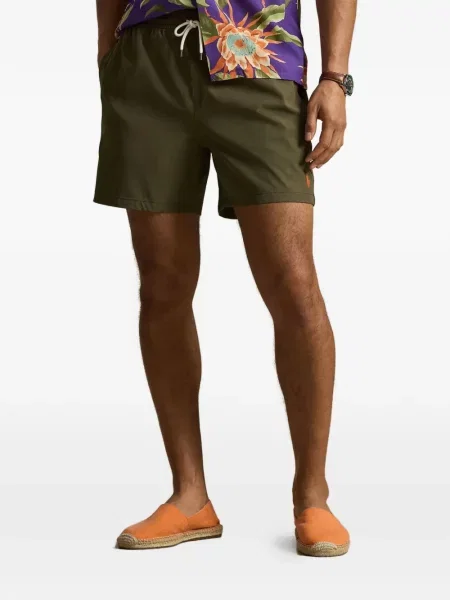 Λινα παντελόνι κολύμβησης Polo Ralph Lauren με κέντημα με κορδόνι ροζ