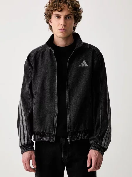 Adidas geacă de tranziție pentru bărbați din denim Denim Pack negru