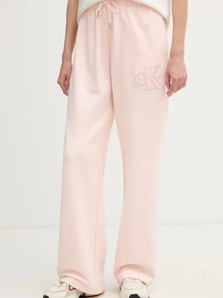 Calvin Klein Jeans pantaloni de trening pentru femei din roz