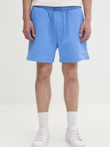 Tommy Jeans teplákové šortky s bavlnou modré