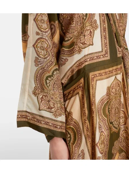 Rochie midi Zimmermann de mătase cu model paisley bej