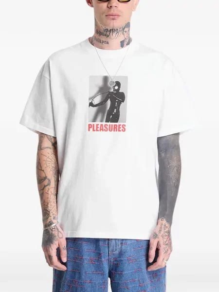 Tricou Pleasures cu imagine alb