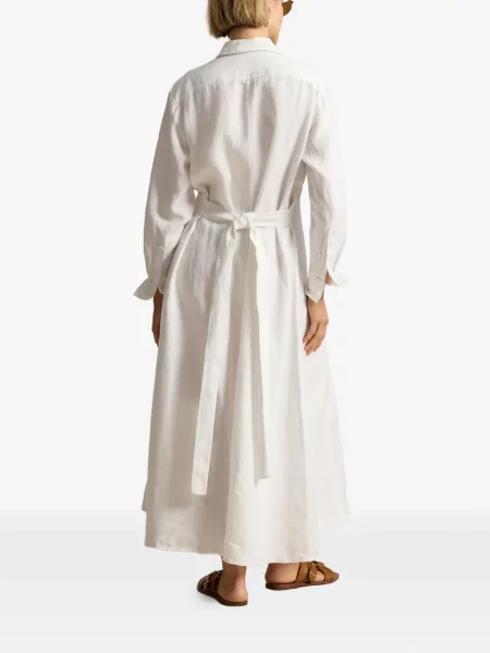 Haftowana koszulka polo Polo Ralph Lauren z dekoltem w serek w kształcie litery A biała