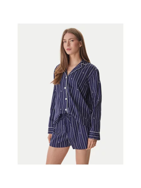 LAUREN RALPH LAUREN Pižama Mornarsko Regular Fit modra